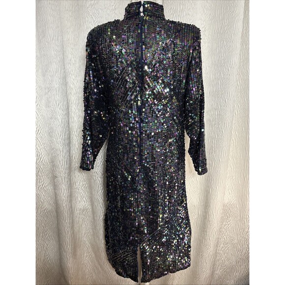 Beautiful!!  VTG Nolan Miller Dynasty Collection Dress/ Sequins/ Size 12 - Picture 5 of 13